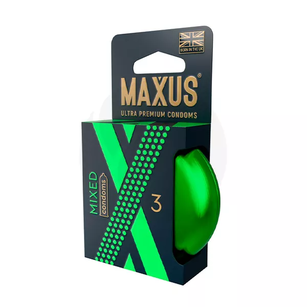 Изображение товара Maxus Mixed презервативы 3 шт ультратонкие и ребристые набор Изображение товара Maxus Mixed презервативы 3 шт ультратонкие и ребристые набор