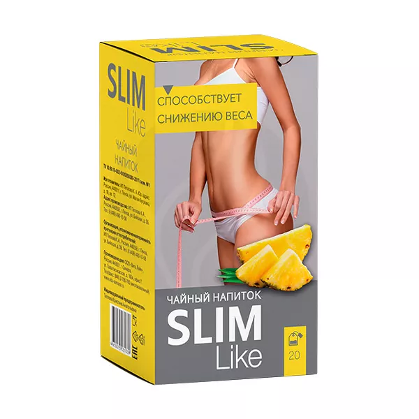 Изображение товара Фиточай Slim Like со вкусом ананаса 1,5г №20 натуральный напиток для поддержки здоровья