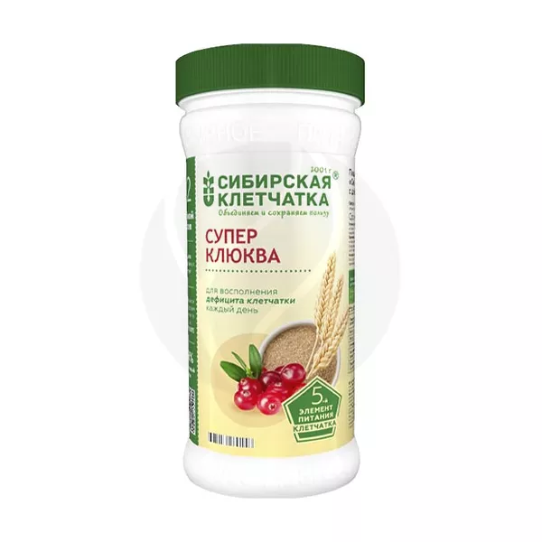 Изображение товара Клетчатка Сибирская Клетчатка Суперклюква, клюква ягода сушеная, оболочка пшеницы Изображение товара Клетчатка Сибирская Клетчатка Суперклюква, клюква ягода сушеная, оболочка пшеницы