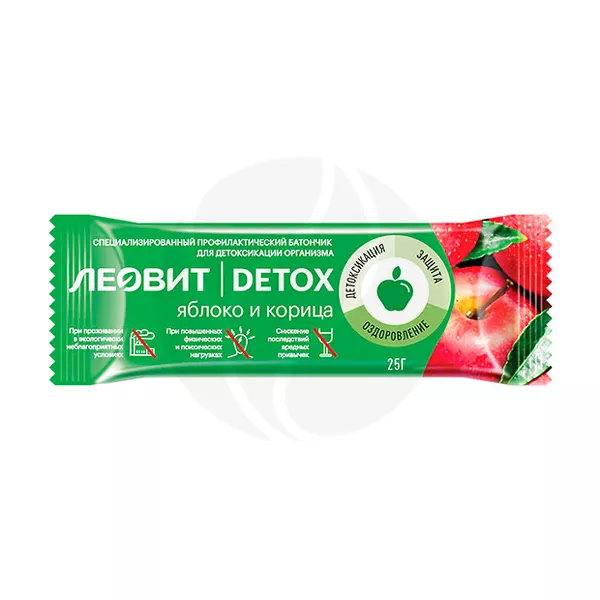 Леовит Detox батончик с яблоком и корицей, 25г