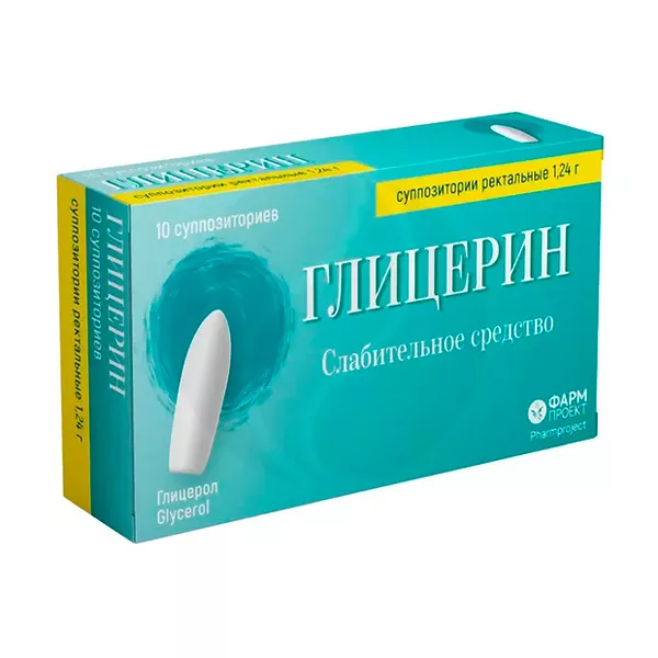 Изображение товара Глицерин суппозитории рект. 1,24г, №10 Фармпроект Изображение товара Глицерин суппозитории рект. 1,24г, №10 Фармпроект