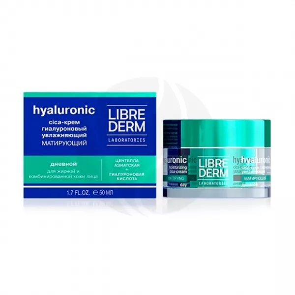 Librederm Hyaluronic Cica-крем для лица увлажняющий матирующий дневной для жирной кожи, 50мл