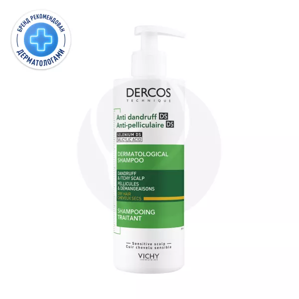 Vichy Dercos шампунь-уход интенсивный против перхоти для сухих волос, 390мл