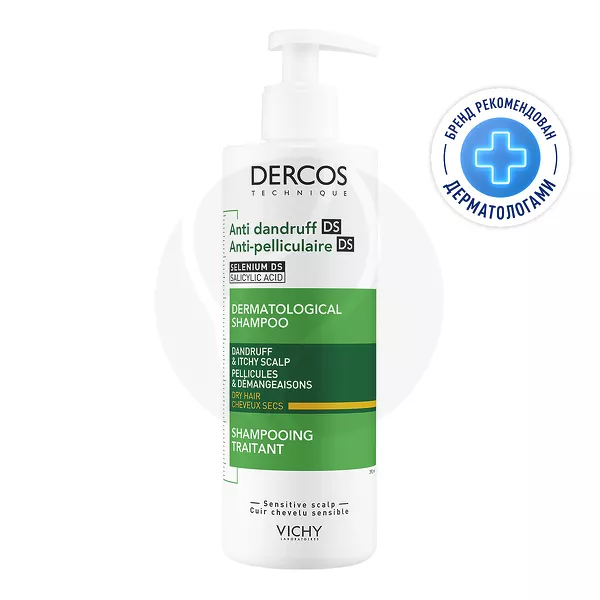 Изображение товара Vichy Dercos DS шампунь-уход против перхоти и себореи для сухих волос, 390мл