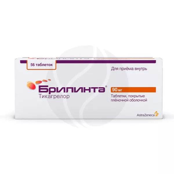 Изображение товара Брилинта 90мг №56 таблетки п/о (Тикагрелор)