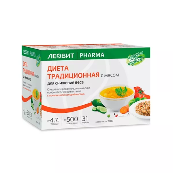 Изображение товара Набор продуктов для похудания Леовит Худеем за неделю Традиционная диета с мясом