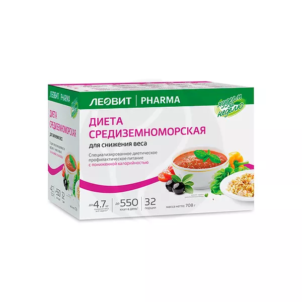 Изображение товара Леовит Худеем за неделю Средиземноморская диета набор 708г Изображение товара Леовит Худеем за неделю Средиземноморская диета набор 708г