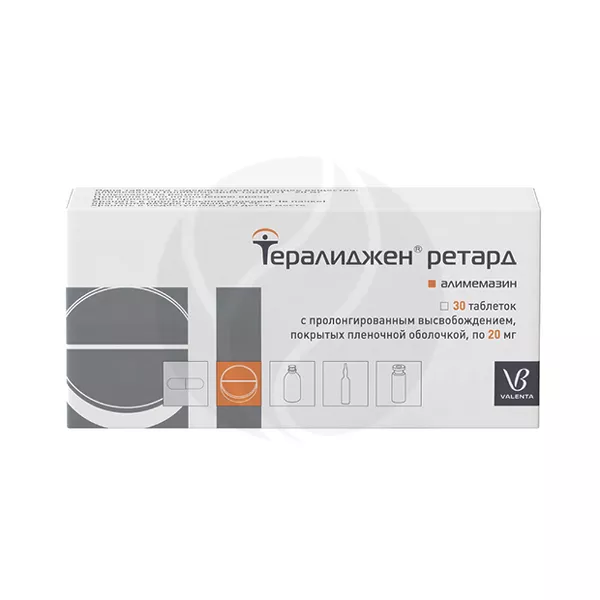 Изображение товара Тералиджен ретард таблетки с пролонгированным высвобождением 20мг, №30 Изображение товара Тералиджен ретард таблетки с пролонгированным высвобождением 20мг, №30