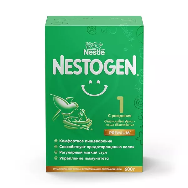 Изображение товара Nestle Nestogen 1 сухая молочная смесь (0+), 600г Изображение товара Nestle Nestogen 1 сухая молочная смесь (0+), 600г