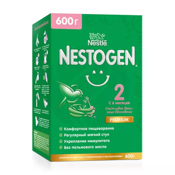 Изображение товара Nestle Nestogen 2 молочная смесь (6+мес), 600г Изображение товара Nestle Nestogen 2 молочная смесь (6+мес), 600г