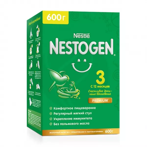 Изображение товара Nestle Nestogen 3 детское молочко (12+мес), 600г Изображение товара Nestle Nestogen 3 детское молочко (12+мес), 600г