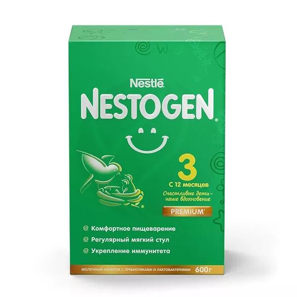Изображение товара Nestle Nestogen 3 детское молочко сухая смесь (12+мес), 600г Изображение товара Nestle Nestogen 3 детское молочко сухая смесь (12+мес), 600г