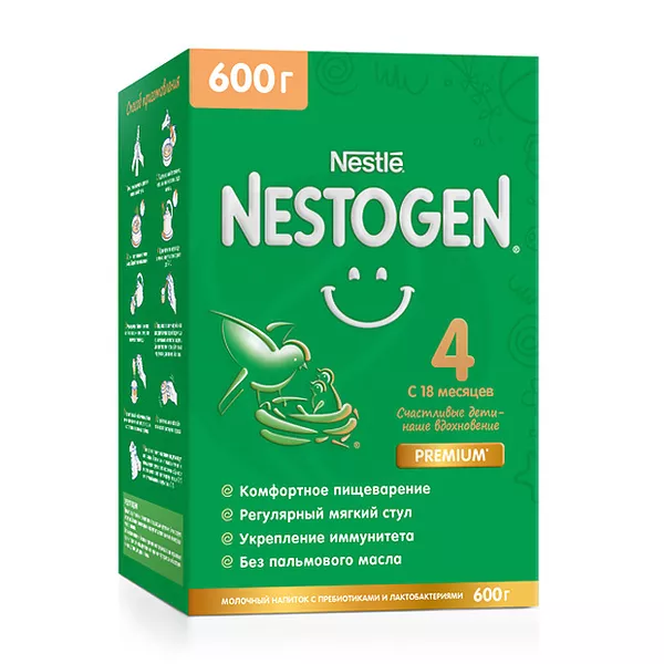 Изображение товара Nestle Nestogen 4 сухой молочный напиток для детей 600 г Изображение товара Nestle Nestogen 4 сухой молочный напиток для детей 600 г