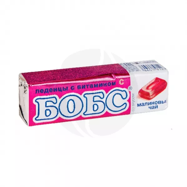 Изображение товара БОБС леденцы малиновый чай с витамином С, 35г