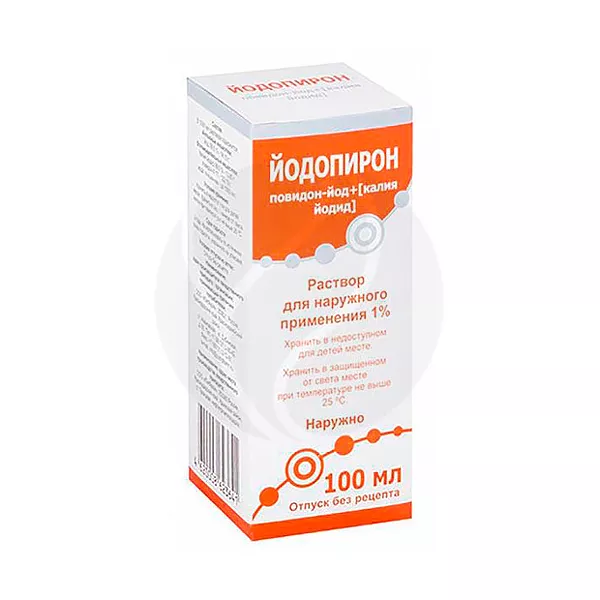 Изображение товара Йодопирон раствор д/наружн. прим. 1%, 100мл Изображение товара Йодопирон раствор д/наружн. прим. 1%, 100мл
