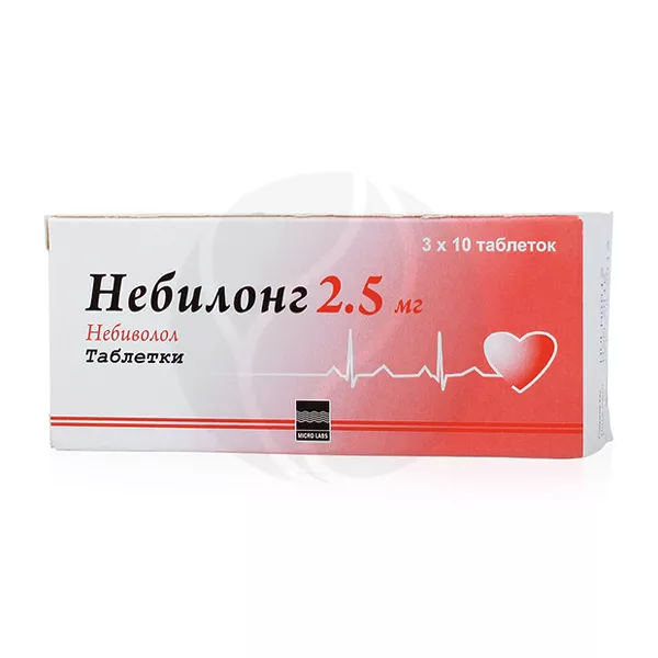 Изображение товара Небилонг таблетки 2,5мг, №30 Изображение товара Небилонг таблетки 2,5мг, №30