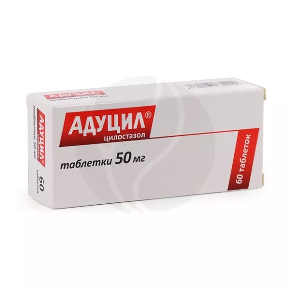 Изображение товара Адуцил таблетки 50мг №60 для профилактики тромбозов и сердечно-сосудистых заболеваний