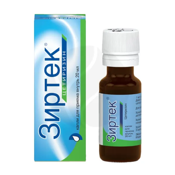 Изображение товара Зиртек капли 10мг/мл 20мл для противоаллергического лечения