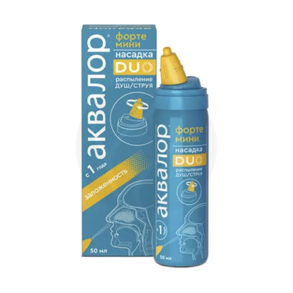 Изображение товара Аквалор Форте мини DUO спрей для носа 50мл для детей и взрослых