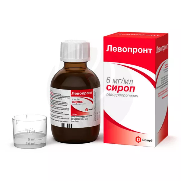 Изображение товара Левопронт Dompe Farmaceutici Сироп 6мг/мл Изображение товара Левопронт Dompe Farmaceutici Сироп 6мг/мл