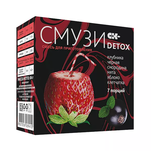 Изображение товара Сибирская клетчатка смузи Detox Клубника/черная смородина/мята/яблоко 12г, №7 Изображение товара Сибирская клетчатка смузи Detox Клубника/черная смородина/мята/яблоко 12г, №7