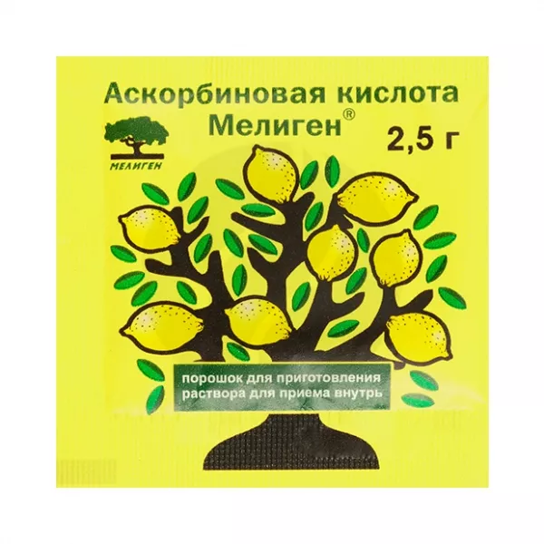 Изображение товара Аскорбиновая кислота порошок д/пригот. р-ра д/приема внутрь 2,5г, №1