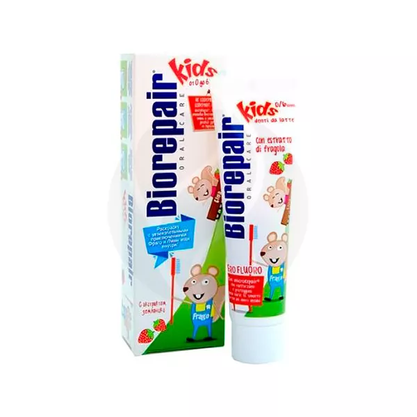Изображение товара Biorepair Kids Детская зубная паста с экстрактом земляники (0-6 лет), 50мл Изображение товара Biorepair Kids Детская зубная паста с экстрактом земляники (0-6 лет), 50мл
