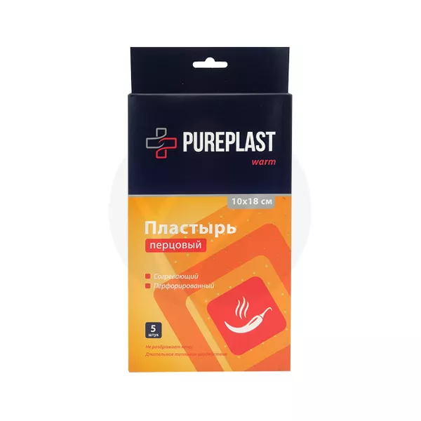 Изображение товара Pureplast пластырь перцовый перфорированный (10*18см), №5 Изображение товара Pureplast пластырь перцовый перфорированный (10*18см), №5