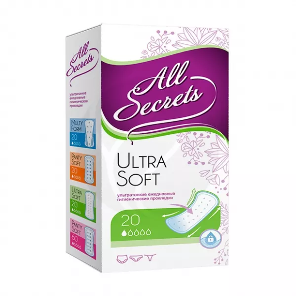 Изображение товара All secrets Ultra Soft ежедневные прокладки, №20