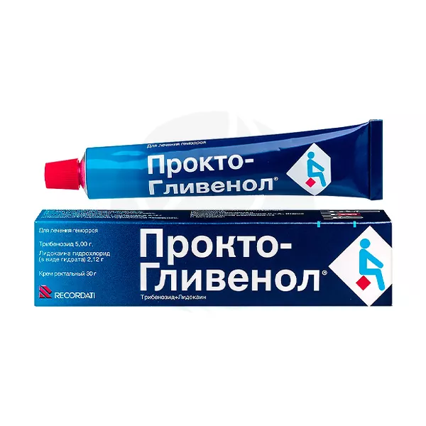 Изображение товара Крем ректальный Прокто-Гливенол Recordati Итталия с трибенозидом и лидокаином Изображение товара Крем ректальный Прокто-Гливенол Recordati Итталия с трибенозидом и лидокаином