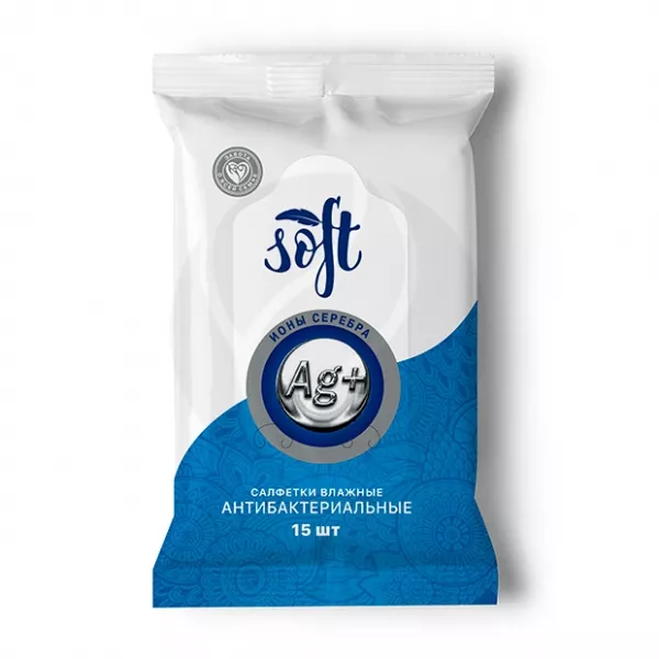 Изображение товара Soft Влажные салфетки антибактериальные с ионами серебра, №15
