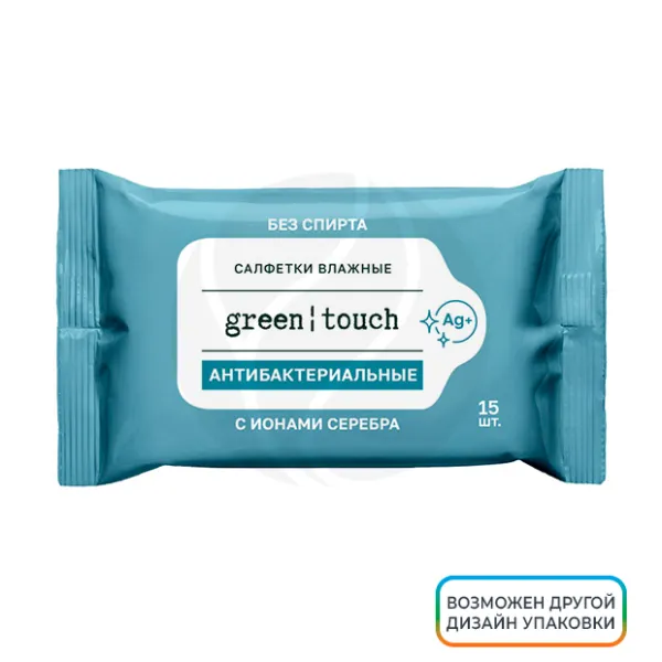 Изображение товара Green touch / Soft салфетки влажные антибактериальные с ионами серебра, 15шт