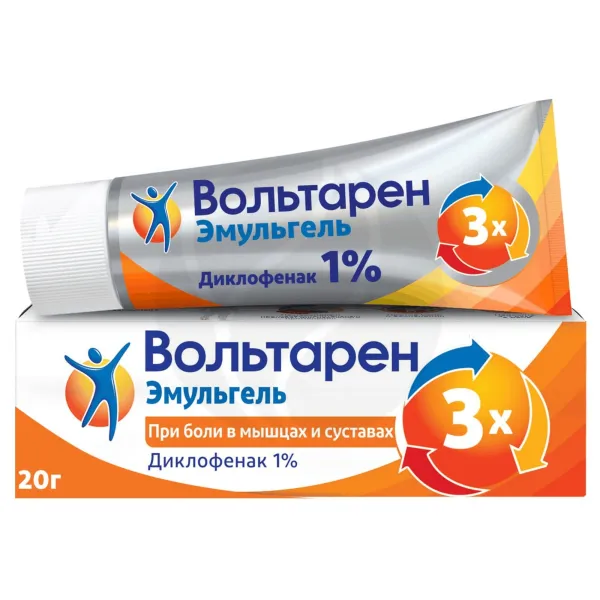 Изображение товара Вольтарен Эмульгель гель д/наружн. прим. 1%, 20г Изображение товара Вольтарен Эмульгель гель д/наружн. прим. 1%, 20г