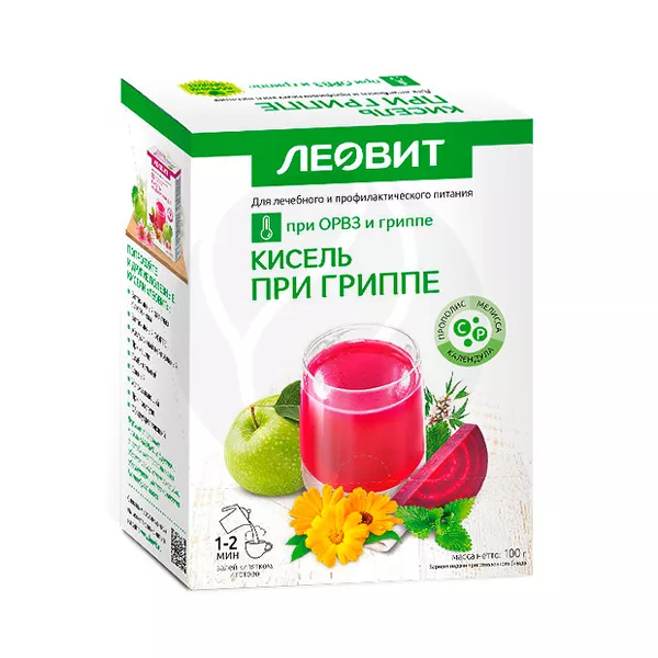 Изображение товара Леовит кисель при гриппе 20г натуральный противовирусный напиток Изображение товара Леовит кисель при гриппе 20г натуральный противовирусный напиток