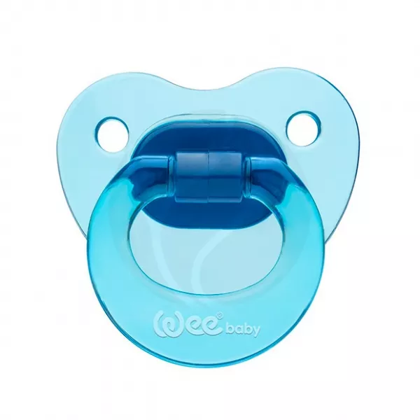 Изображение товара Силиконовая ортодонтическая соска Wee Baby CANDY голубая 0-6 мес