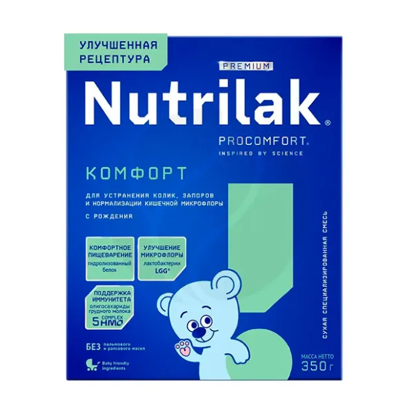 Изображение товара Nutrilak Premium Комфорт специализированная молочная смесь (0+), 350г Изображение товара Nutrilak Premium Комфорт специализированная молочная смесь (0+), 350г