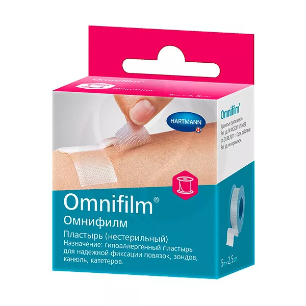 Изображение товара Hartmann Omnifilm пластырь гипоаллергенный, (2,5см*5м) Изображение товара Hartmann Omnifilm пластырь гипоаллергенный, (2,5см*5м)