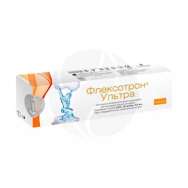 Изображение товара Флексотрон Ультра имплантат д/в/суставн. инъекций 25мг/мл, №1 Изображение товара Флексотрон Ультра имплантат д/в/суставн. инъекций 25мг/мл, №1