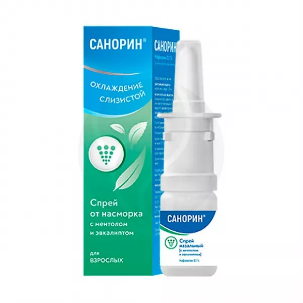 Санорин спрей назальный с ментолом и эвкалиптом 0,1%, 10мл