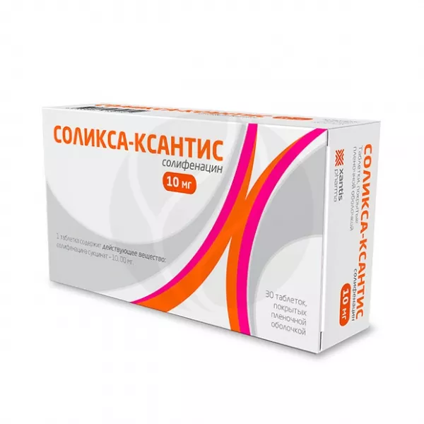 Изображение товара Соликса-Ксантис 10мг таблетки покрыт. п/о 30 шт для лечения гиперактивного мочевого пузыря