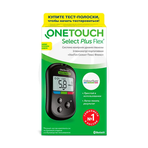 Изображение товара OneTouch Select Plus Flex - глюкометр с автоматической передачей данных Изображение товара OneTouch Select Plus Flex - глюкометр с автоматической передачей данных