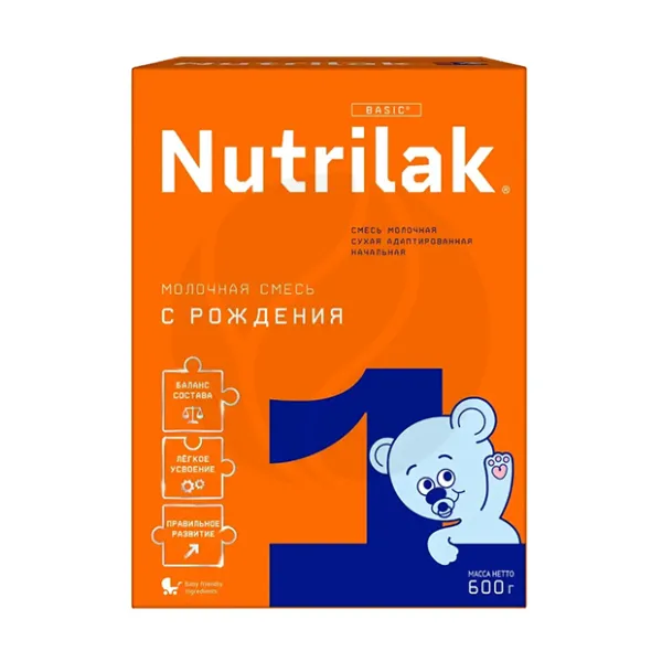 Изображение товара Nutrilak Basic 1 сухая молочная смесь для детей 0-6 месяцев 600г