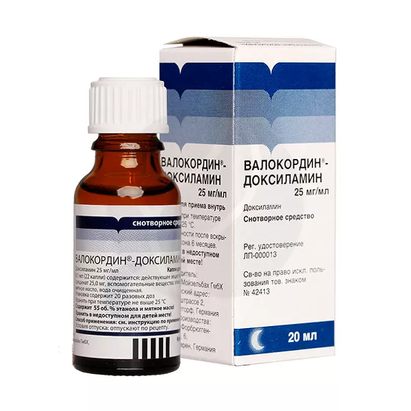 Изображение товара Капли д/приема Валокордин Доксиламин 25 мг/мл в флакон-капельнице Изображение товара Капли д/приема Валокордин Доксиламин 25 мг/мл в флакон-капельнице