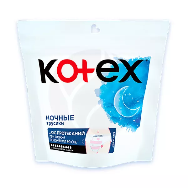 Изображение товара Kotex трусики ночные экстра защита, 2шт Изображение товара Kotex трусики ночные экстра защита, 2шт