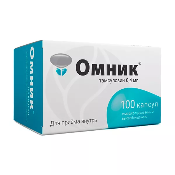 Изображение товара Омник капсулы с модиф. высвоб. 0,4мг, №100 Изображение товара Омник капсулы с модиф. высвоб. 0,4мг, №100