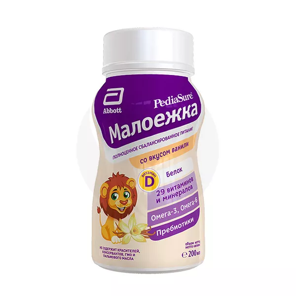 Изображение товара PediaSure Малоежка жидкая смесь со вкусом ванили (12+мес), 200мл Изображение товара PediaSure Малоежка жидкая смесь со вкусом ванили (12+мес), 200мл