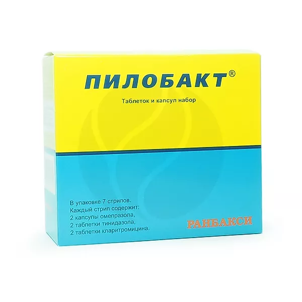 Изображение товара Пилобакт набор таблеток и капсул, №42 стрипы №7