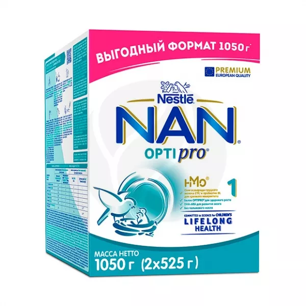 Изображение товара Nestle NAN 1 OPTIPRO сухая молочная смесь для новорожденных 1050г