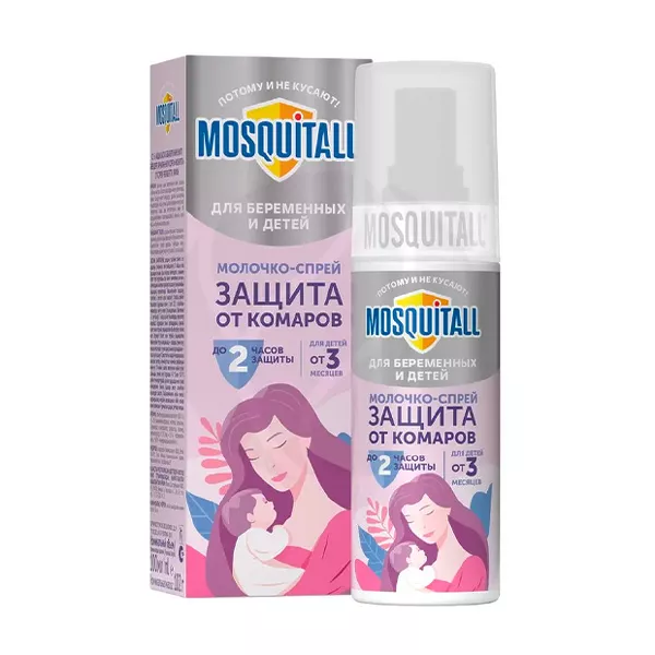Изображение товара Mosquitall молочко-спрей для беременных женщин и детей (3+мес), 100мл Изображение товара Mosquitall молочко-спрей для беременных женщин и детей (3+мес), 100мл