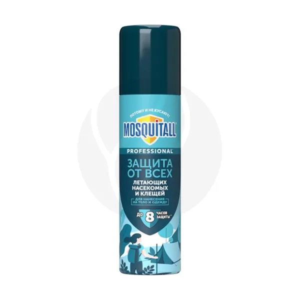 Mosquitall аэрозоль от всех летающих насекомых и клещей Профессиональная защита, 150мл